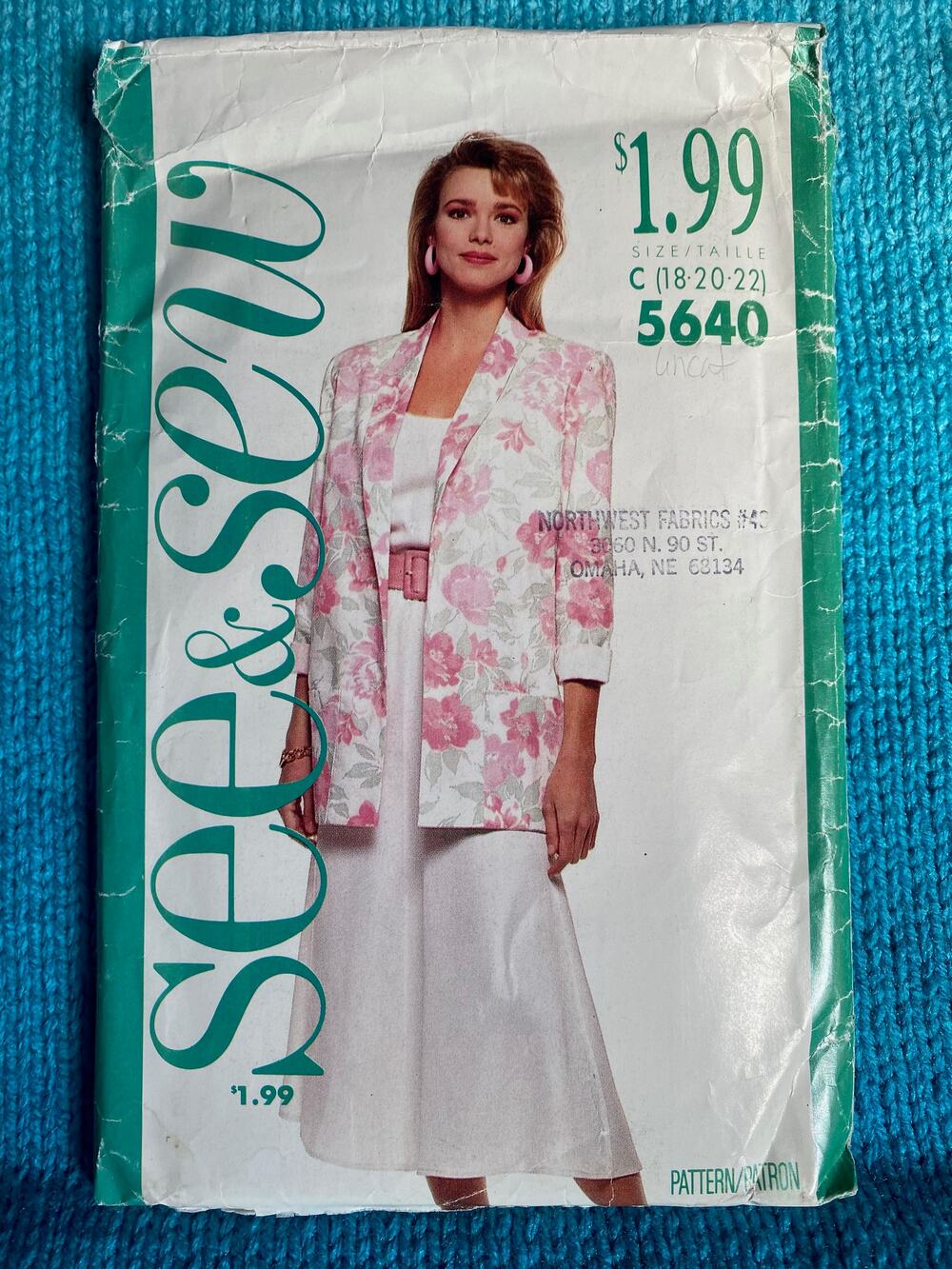 Butterick Sewing pattern 5640 suit top skirt sz 18 20 22